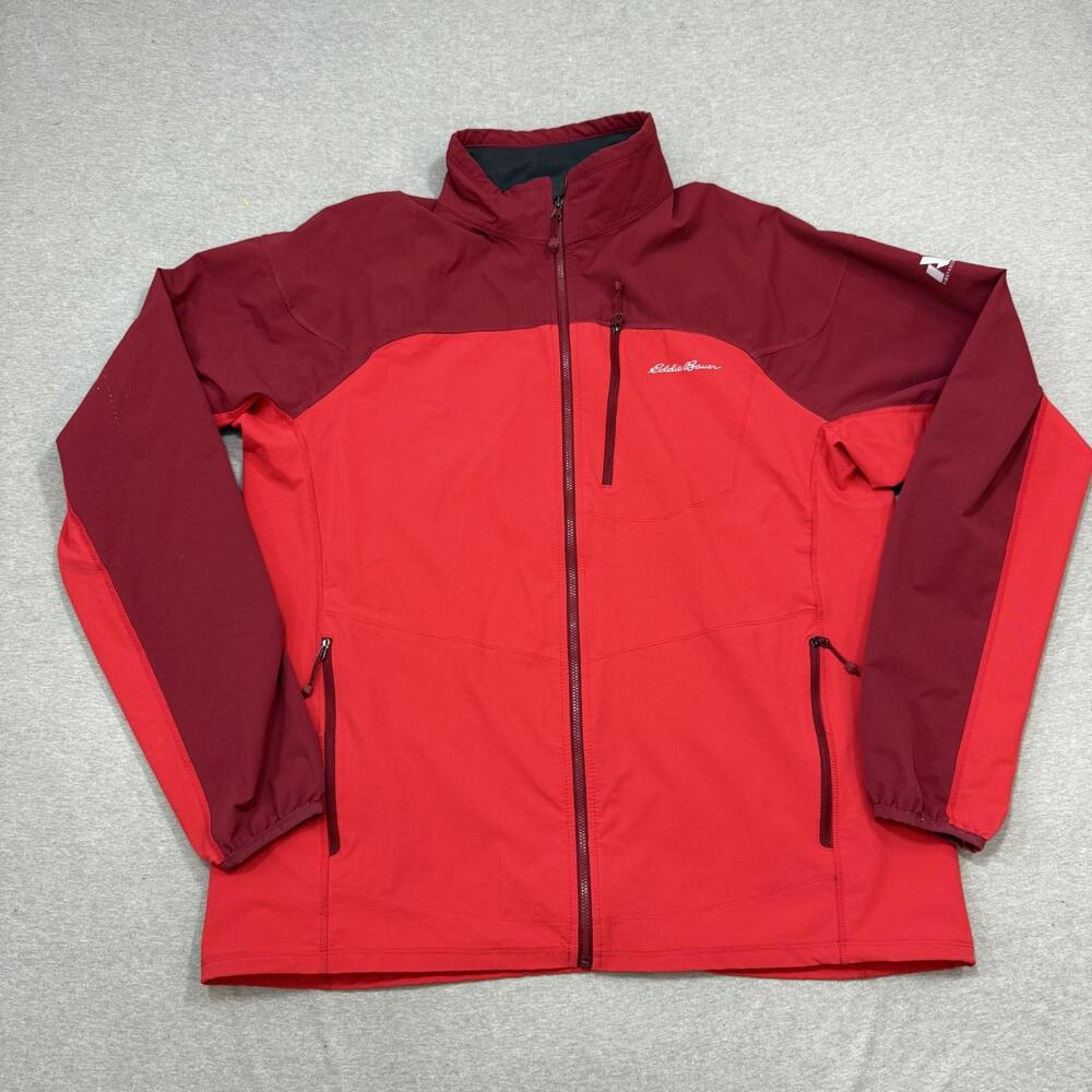 Eddie Bauer First Ascent Jacket Large Mens Soft Shell Sandstone Shield Red
